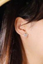 Load image into Gallery viewer, LUOWEND 18K White Gold Natural Diamond Earrings for Women