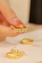 Load image into Gallery viewer, LUOWEND 18K Yellow Gold Real Natural Emerald Ring for Women
