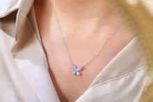 Load image into Gallery viewer, LUOWEND 18K White Gold Natural Diamond Pendant Necklace for Women