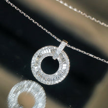 Load image into Gallery viewer, LUOWEND 18K White Gold Natural Diamond Necklace for Women