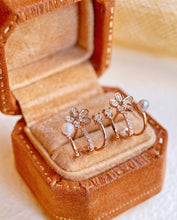 Load image into Gallery viewer, LUOWEND 18K Rose Gold Real Natural Diamond Stud Earrings for Women