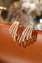 Load image into Gallery viewer, LUOWEND 18K Yellow Gold Natural Diamond Earrings for Women