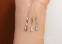 Load image into Gallery viewer, LUOWEND 18K Yellow or Rose Gold Real Natural Diamond Pendant Necklace for Women