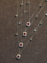 Load image into Gallery viewer, LUOWEND 18K White Gold Natural Ruby Necklace for Women