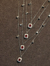Load image into Gallery viewer, LUOWEND 18K White Gold Natural Ruby Necklace for Women