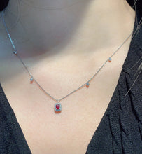 Load image into Gallery viewer, LUOWEND 18K White Gold Natural Ruby Necklace for Women