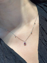Load image into Gallery viewer, LUOWEND 18K White Gold Natural Ruby Necklace for Women