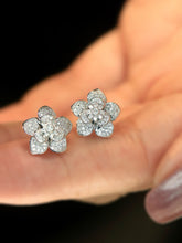 Load image into Gallery viewer, LUOWEND 18K White Gold Natural Diamond Earrings for Women