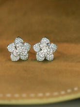 Load image into Gallery viewer, LUOWEND 18K White Gold Natural Diamond Earrings for Women