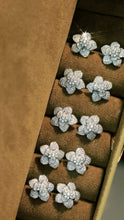 Load image into Gallery viewer, LUOWEND 18K White Gold Natural Diamond Earrings for Women
