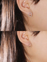 Load image into Gallery viewer, LUOWEND 18K White or Yellow Gold Natural Diamond Earrings for Women