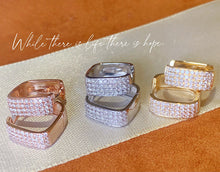 Load image into Gallery viewer, LUOWEND 18K White/Rose/Yellow Gold Real Natural Diamond Hoop Earrings for Women