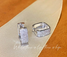 Load image into Gallery viewer, LUOWEND 18K White/Rose/Yellow Gold Real Natural Diamond Hoop Earrings for Women