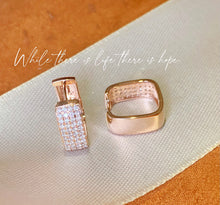 Load image into Gallery viewer, LUOWEND 18K White/Rose/Yellow Gold Real Natural Diamond Hoop Earrings for Women