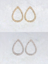 Load image into Gallery viewer, LUOWEND 18K White or Yellow Gold Natural Diamond Earrings for Women