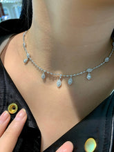 Load image into Gallery viewer, LUOWEND 18K White Gold Natural Diamond Necklace for Women
