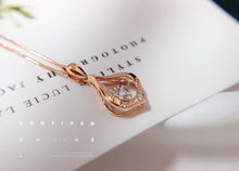 Load image into Gallery viewer, LUOWEND 18K Rose Gold Real Natural Diamond Pendant Necklace for Women