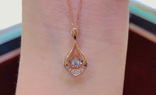 Load image into Gallery viewer, LUOWEND 18K Rose Gold Real Natural Diamond Pendant Necklace for Women