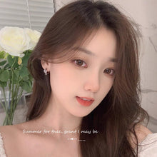 Load image into Gallery viewer, LUOWEND 18K Rose Gold Real Natural Diamond Hoop Earrings for Women