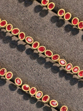 Load image into Gallery viewer, LUOWEND 18K Yellow Gold Natural Ruby Earrings for Women