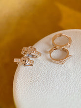 Load image into Gallery viewer, LUOWEND 18K Rose Gold Real Natural Diamond Hoop Earrings for Women