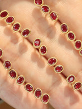 Load image into Gallery viewer, LUOWEND 18K Yellow Gold Natural Ruby Earrings for Women