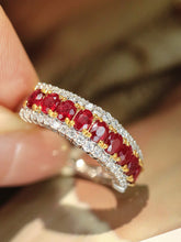 Load image into Gallery viewer, LUOWEND 18K White Gold Natural Diamond Ring for Women