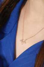 Load image into Gallery viewer, LUOWEND 18K Rose Gold Natural Diamond Pendant Necklace for Women