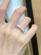 Load image into Gallery viewer, LUOWEND 18K White Gold Real Natural Akoya Pear Ring for Women