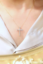 Load image into Gallery viewer, LUOWEND 18K Yellow Gold Natural Diamond Pendant Necklace for Women