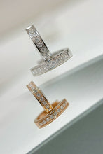 Load image into Gallery viewer, LUOWEND 18K White or Rose Gold Real Natural Diamond Hoop Earrings for Women
