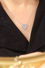 Load image into Gallery viewer, LUOWEND 18K White Gold Natural Diamond Pendant Necklace for Women