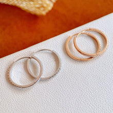 Load image into Gallery viewer, LUOWEND 18K White or Rose Gold Real Natural Diamond Hoop Earrings for Women