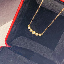 Load image into Gallery viewer, LUOWEND 18K Rose Gold Real Natural Diamond Pendant Necklace for Women