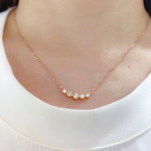 Load image into Gallery viewer, LUOWEND 18K Rose Gold Real Natural Diamond Pendant Necklace for Women