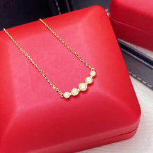 Load image into Gallery viewer, LUOWEND 18K Rose Gold Real Natural Diamond Pendant Necklace for Women