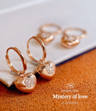 Load image into Gallery viewer, LUOWEND 18K Rose Gold Real Natural Diamond Hoop Earrings for Women