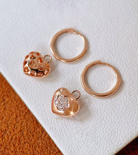 Load image into Gallery viewer, LUOWEND 18K Rose Gold Real Natural Diamond Hoop Earrings for Women