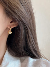 Load image into Gallery viewer, LUOWEND 18K Rose Gold Real Natural Diamond Hoop Earrings for Women