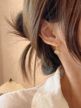 Load image into Gallery viewer, LUOWEND 18K Rose Gold Real Natural Diamond Hoop Earrings for Women