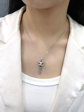 Load image into Gallery viewer, LUOWEND 18K White and Yellow Gold Real Natural Diamond and Ruby Necklace for Women