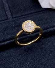 Load image into Gallery viewer, LUOWEND 18K Yellow Gold Real Natural Diamond Ring for Women