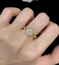 Load image into Gallery viewer, LUOWEND 18K Yellow Gold Real Natural Diamond Ring for Women