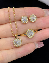 Load image into Gallery viewer, LUOWEND 18K Yellow Gold Real Natural Diamond Ring for Women