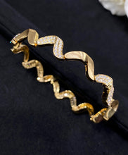 Load image into Gallery viewer, LUOWEND 18K Yellow Gold Real Natural Diamond Bracelet for Women