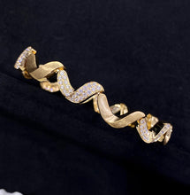 Load image into Gallery viewer, LUOWEND 18K Yellow Gold Real Natural Diamond Bracelet for Women
