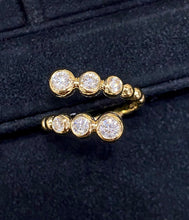 Load image into Gallery viewer, LUOWEND 18K Yellow Gold Real Natural Diamond Ring for Women