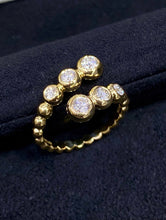 Load image into Gallery viewer, LUOWEND 18K Yellow Gold Real Natural Diamond Ring for Women