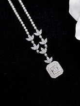 Load image into Gallery viewer, LUOWEND 18K White Gold Real Natural Diamond Pendant Necklace for Women