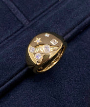Load image into Gallery viewer, LUOWEND 18K Yellow Gold Real Natural Diamond Ring for Women